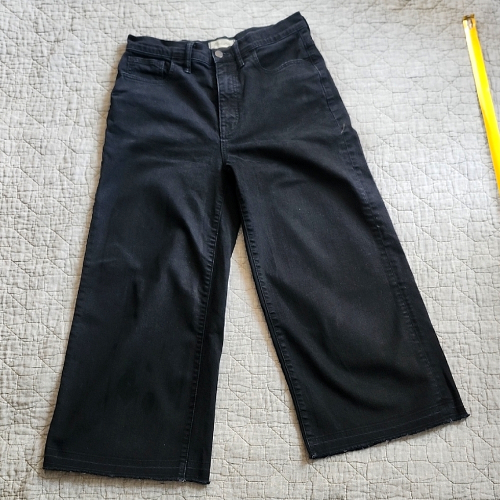Madewell Black Flare Wide-Leg Jeans waist 29